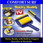 Reusable & Washable Sticky Buddy Roller Cleaner with Built-In Fingers!